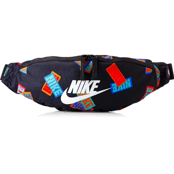 New! NIKE Heritage Hip Pack Medium Multi Black Fanny Sling Bag Air Max Swoosh - Picture 2 of 6